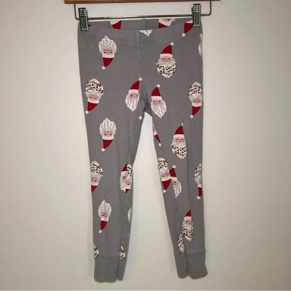 Old Navy Santa Pajama Set Kids Gray Holiday Christmas Sleepwear Size Small 6